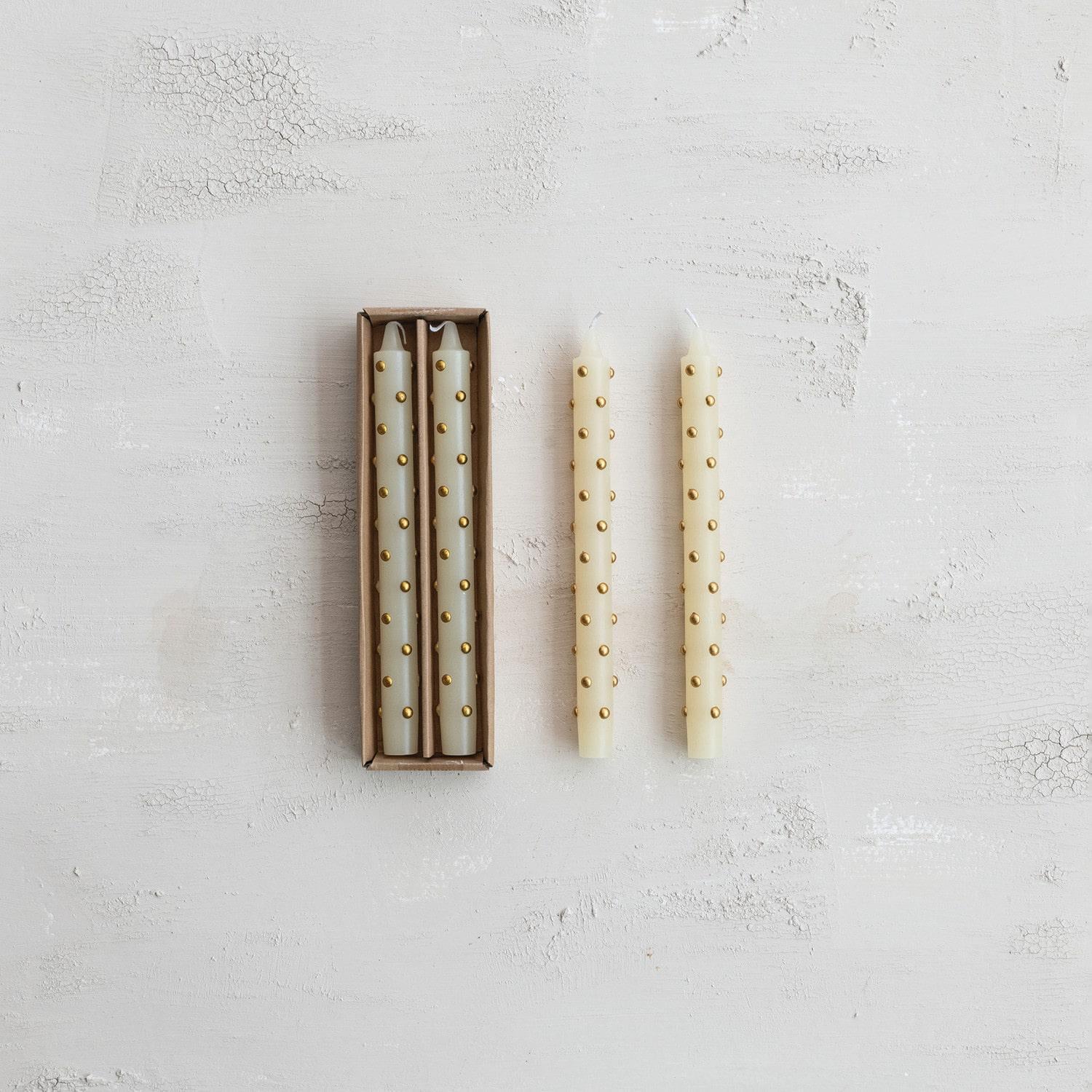 10" Dot Taper Candle Set